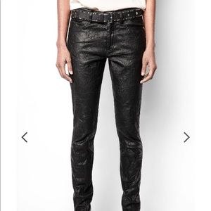 Zadig & Voltaire Phlame Crinkled-Leather Pants